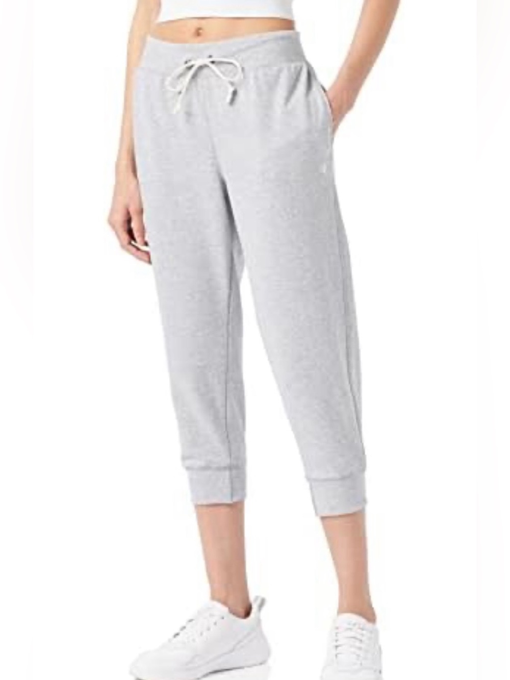 Champion Light Gray Cropped Drawstring Joggers